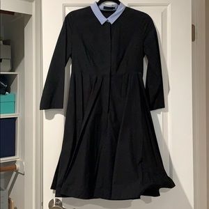 COS blue collar button down dress